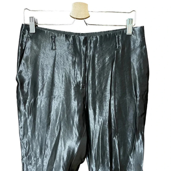 Dries‎ Van Noten Paola Shiny Hammered Pants Black Size 38 / US 6 - Picture 2 of 8